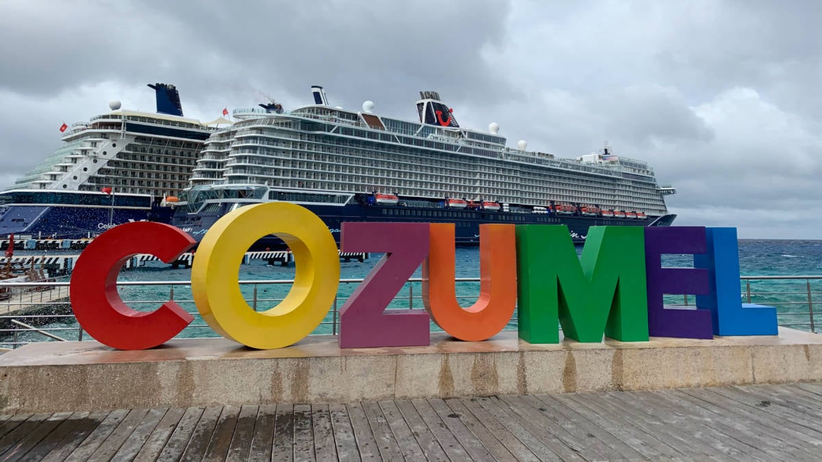 Cruise Ships Docked in Cozumel, Mexico